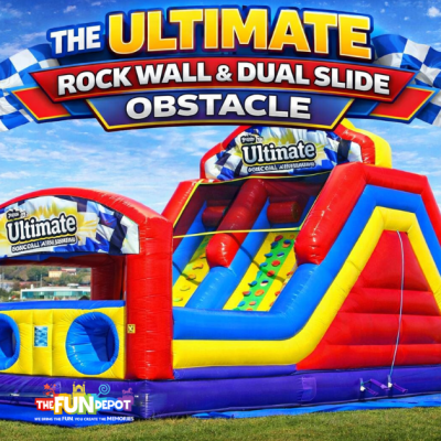 Ultimate Rock Wall & Dual Slide Obstacle