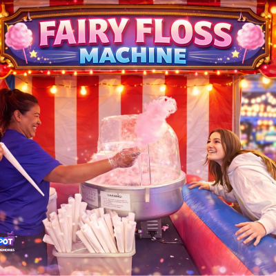 Fairy Floss Machine with Operator