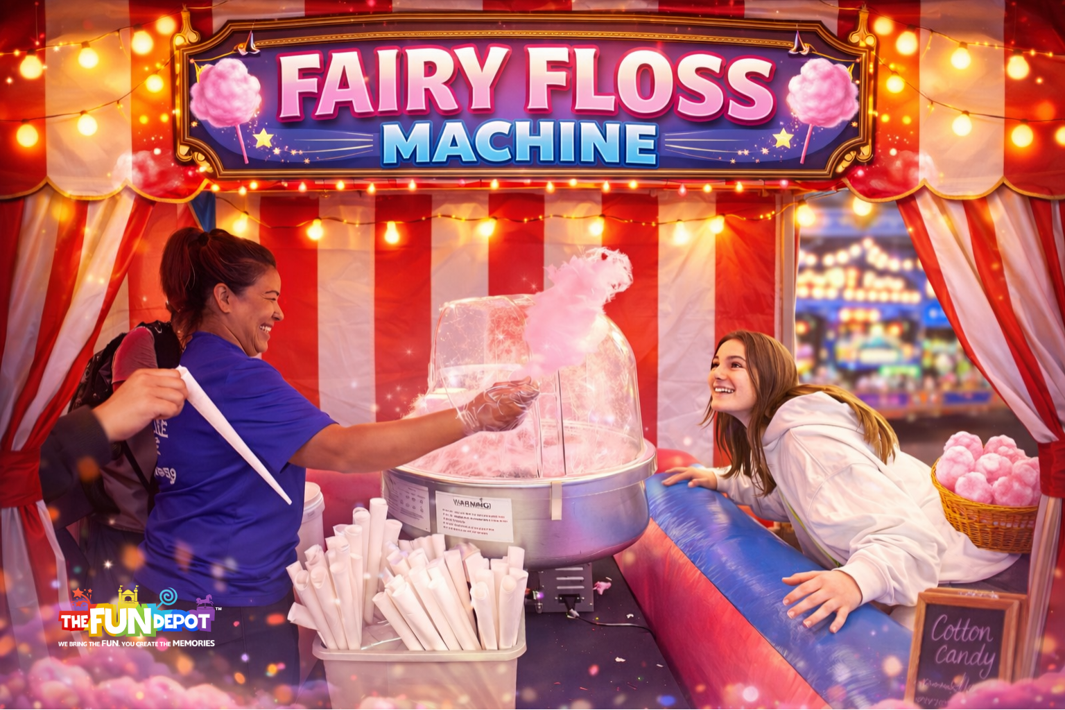 Fairy Floss Machine with Operator