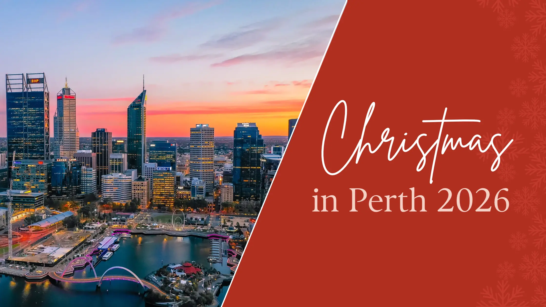 Christmas Lights Trail Perth CBD with family walking past illuminated installations